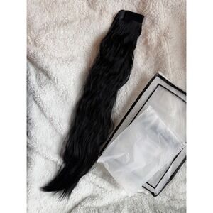 Long Wavy Black Wrap Around Ponytail Synthetic Hair Extension 24 In Heat Safe 6